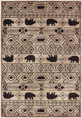 Weston Geometric Impressions Area Rug Ivory/Black - Captiv8e Designs