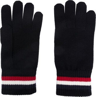 Tri-Colour Logo-Patch Virgin-Wool Gloves