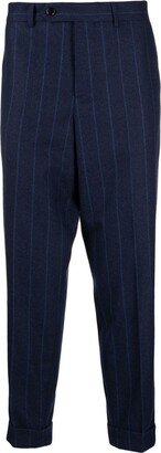 Pinstripe-Pattern Tailored Trousers