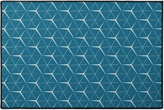 Door Mats: Hexagons - Blue Door Mat, Blue