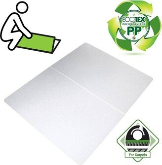 Polypropylene Foldable Chair Mat for Carpets Rectangular White