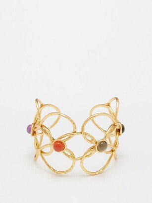 Arabesque Tiger's Eye, Amethyst And Corneline Cuff