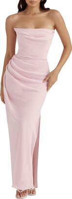 Adrienne Gathered Strapless Gown