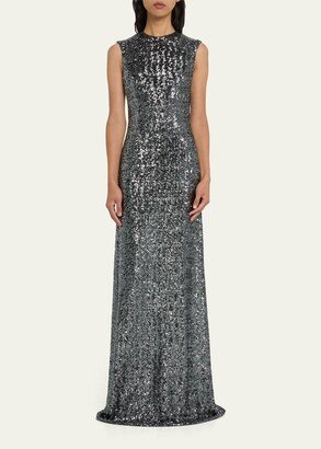 Sequined A-Line Gown