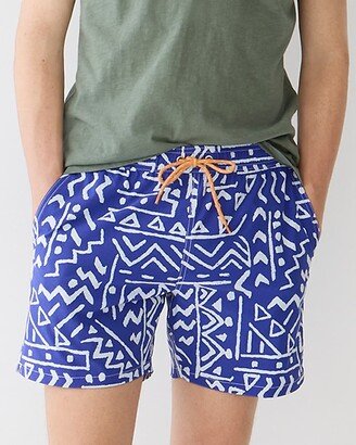 6'' stretch swim trunk in print with ECONYL® nylon