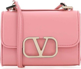 VLogo Type Foldover Top Shoulder Bag