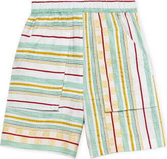 Striped Drawstring Shorts-AB