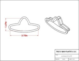 Fast Shipping Sombrero 01 Cookie Cutter, Fiesta Cutter