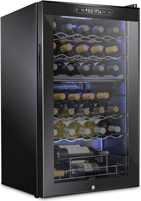 Schmecke Wine Fridge, 33 Bottle Wine Cooler, freestanding