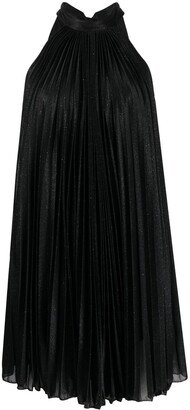 Pleated Halterneck Mini Dress