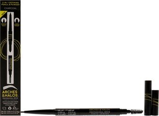 2-in-1 Defining Eyebrow Pencil and Powder - Charcoal by Arches and Halos for Women - 0.017 oz Makeup