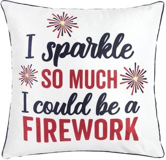 18 x 18 Spark So Much Light-Up LED July 4th Light-Up Throw Pillow