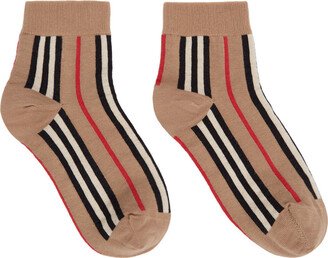 Beige Intarsia Icon Stripe Sock