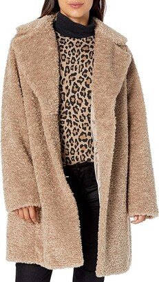 Camuto Women's Chic and Warm Faux Fur Jacket (Beige) Women's Coat