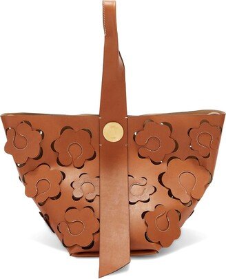 medium Twisted Hobo floral-cut leather bag