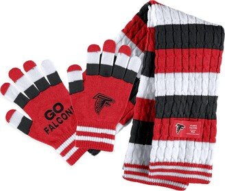 Women's Wear by Erin Andrews Atlanta Falcons Striped Scarf and Gloves Set