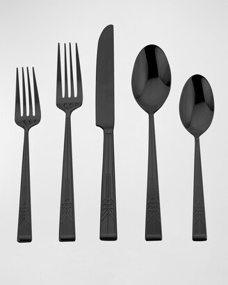 20-Piece Frank Lloyd Wrights Tree of Life Flatware Set, Black