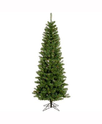 5.5 ft Salem Pencil Pine Artificial Christmas Tree With 200 Multi-Colored Lights