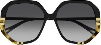 Geometric Frame Sunglasses-AG