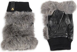 Furlux Faux Fur Fingerless Leather Gloves