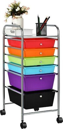 6 Drawer Rolling Storage Cart Tools Scrapbook Paper Office Organizer