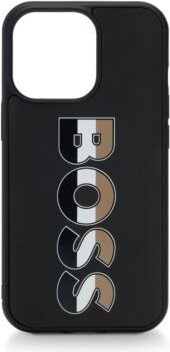 Leather-covered iPhone 13 Pro case with signature-stripe logo