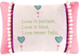 8 x 12 Love is Patient Embroidered Pillow