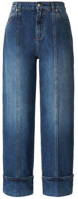 Logo Patch Straight Leg Jeans-BC