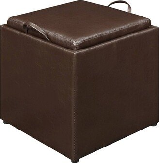 Designs4Comfort Park Avenue Storage Single Ottoman with Stool and Reversible Tray - Breighton Home