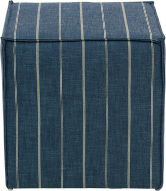 Miles French Seam Cocktail Ottoman - Fritz Indigo