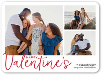 Valentine's Day Cards: Modern Wishes Valentine's Card, Red, Matte, Signature Smooth Cardstock, Rounded