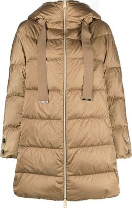 Hooded Feather-Down Padded Coat