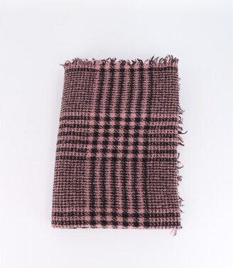 Tartan Wool And Cashmere Scarf Pink