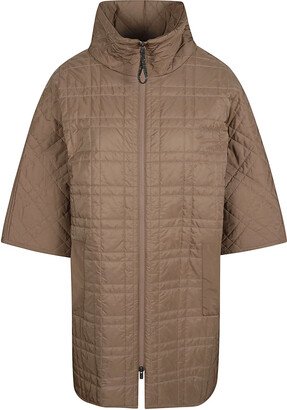 High-neck Quilted Zip Coat