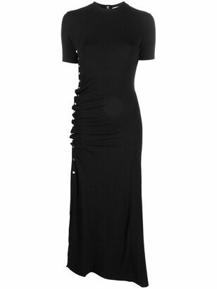 Rabanne Side-Buttons Midi Dress