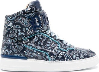 Paisley-Print Hi-Top Sneakers