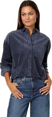 Variegated Corduroy Button-Up Shirt (Nighttime) Women's Clothing