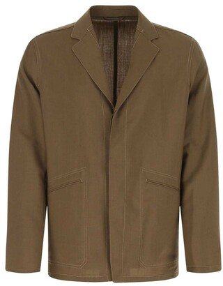 Concealed-Front Fastened Tailored Jacket