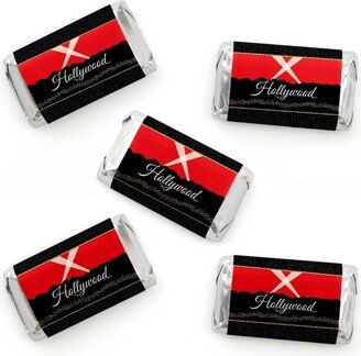 Big Dot Of Happiness Red Carpet Hollywood - Mini Candy Bar Wrapper Stickers - Party Favors - 40 Ct