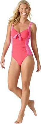 Island Cays Color-Block Tie One-Piece (Coral Coast) Women's Swimsuits One Piece