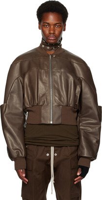 Brown Girdered Leather Jacket