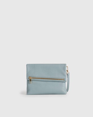 Italian Leather Convertible Foldover Clutch