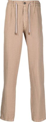 Straight-Leg Linen Trousers-AJ