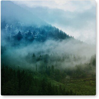 Photo Tiles: Foggy Morning Photo Tile, Metal, 8X8, Green