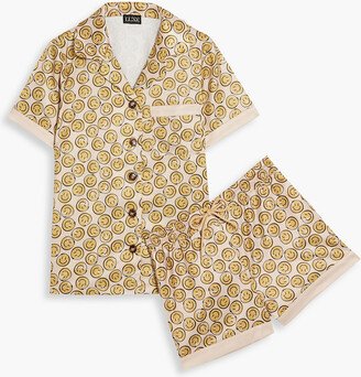 Exceptional Smiles printed satin pajama set