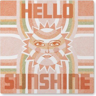 Photo Tiles: Hellow Sunshine - Orange And Green Photo Tile, Metal, 8X8, Orange