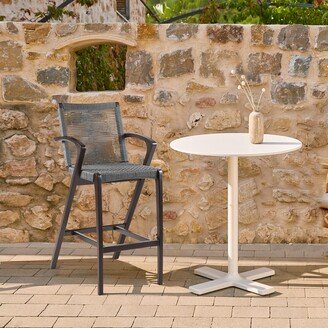 Nabila Rope and Eucalyptus Wood Outdoor Counter or Bar Stool