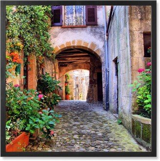 Photo Tiles: Cobblestone European Street Photo Tile, Black, Framed, 8X8, Multicolor