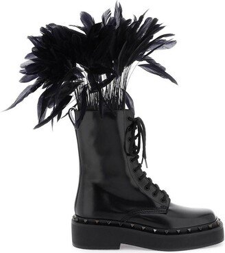 Garavani Rockstud Zip-Up Combat Boots