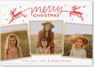 Holiday Cards: Merry Reindeers Christmas Card, Red, 5X7, Christmas, Matte, Signature Smooth Cardstock, Square